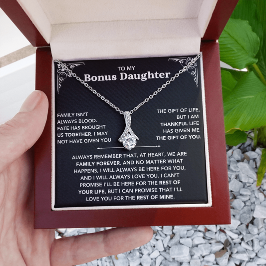 To My Bonus Daughter - "My Family Forever" Beautiful Necklace