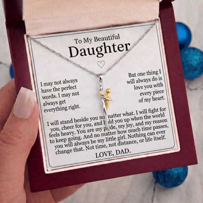 To My Daughter - "father Daughter Hug" Necklace