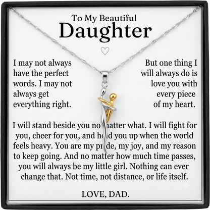To My Daughter - "father Daughter Hug" Necklace