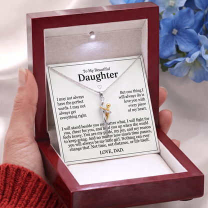 To My Daughter - "father Daughter Hug" Necklace