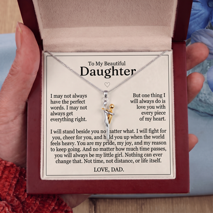 To My Daughter - "father Daughter Hug" Necklace
