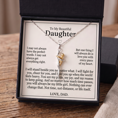 To My Daughter - "father Daughter Hug" Necklace