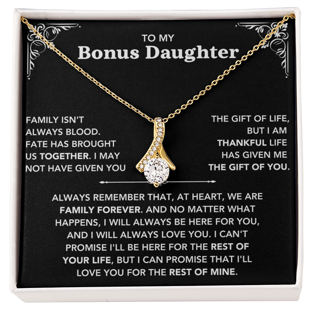 To My Bonus Daughter - "My Family Forever" Beautiful Necklace