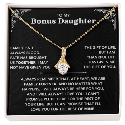 To My Bonus Daughter - "My Family Forever" Beautiful Necklace