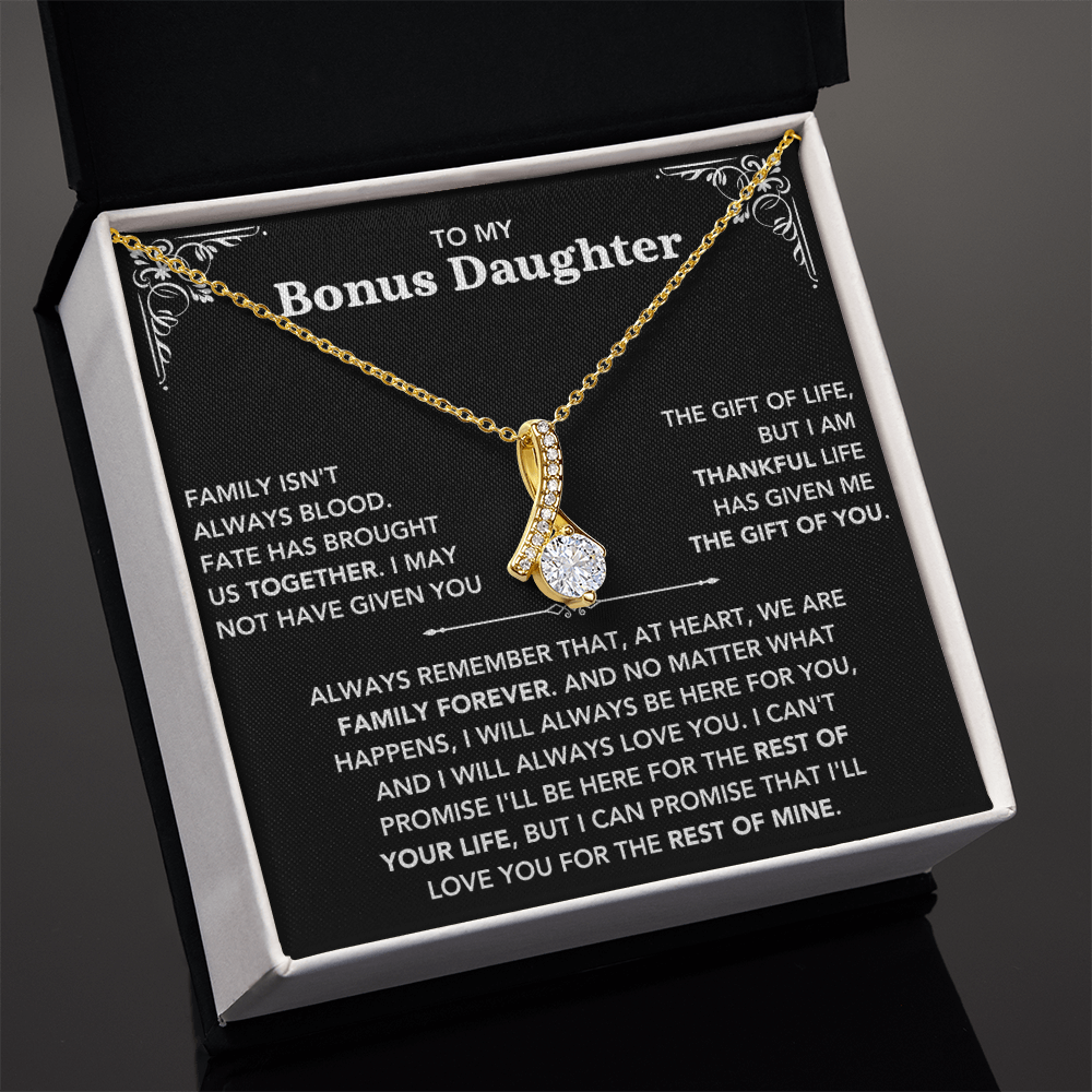 To My Bonus Daughter - "My Family Forever" Beautiful Necklace