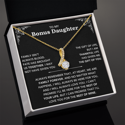 To My Bonus Daughter - "My Family Forever" Beautiful Necklace