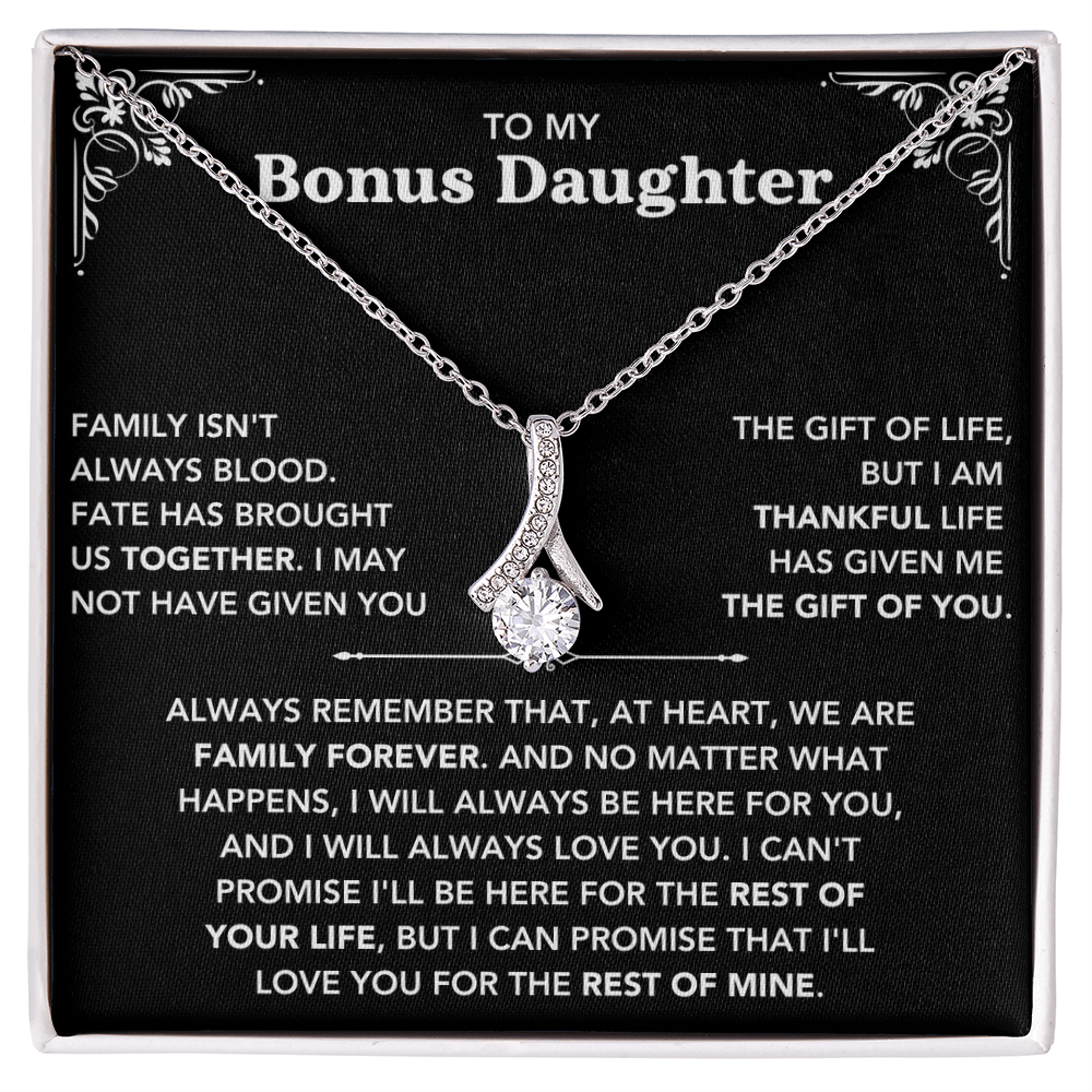 To My Bonus Daughter - "My Family Forever" Beautiful Necklace