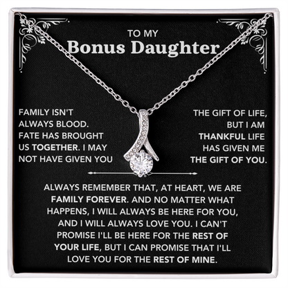 To My Bonus Daughter - "My Family Forever" Beautiful Necklace