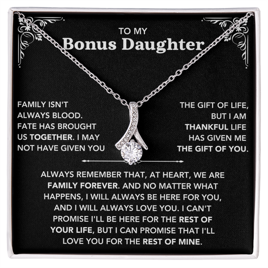 To My Bonus Daughter - "My Family Forever" Beautiful Necklace