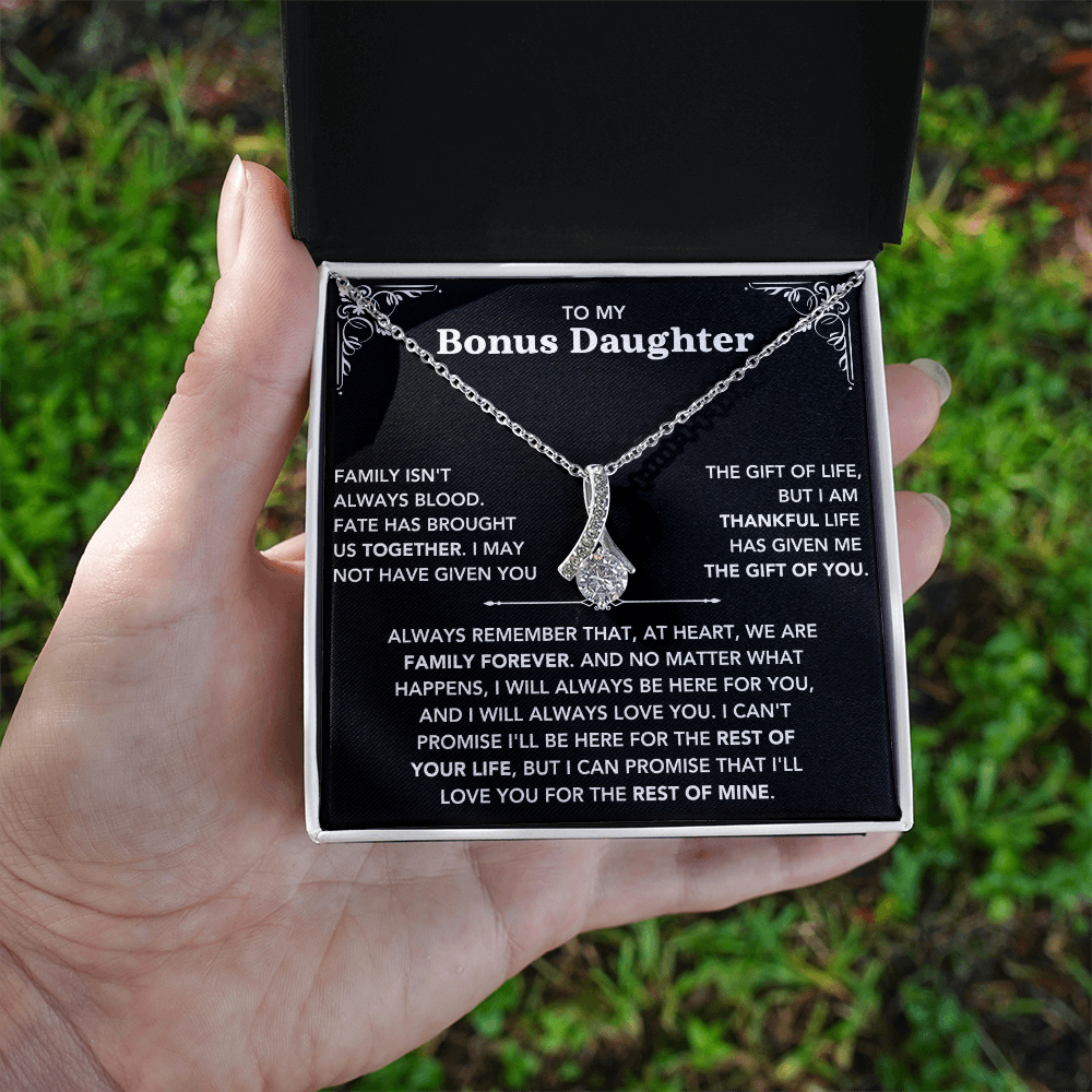 To My Bonus Daughter - "My Family Forever" Beautiful Necklace