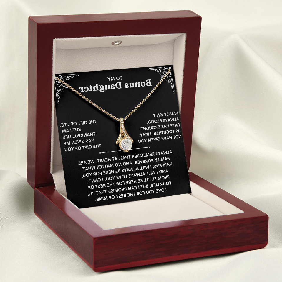 To My Bonus Daughter - "My Family Forever" Beautiful Necklace