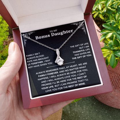 To My Bonus Daughter - "My Family Forever" Beautiful Necklace