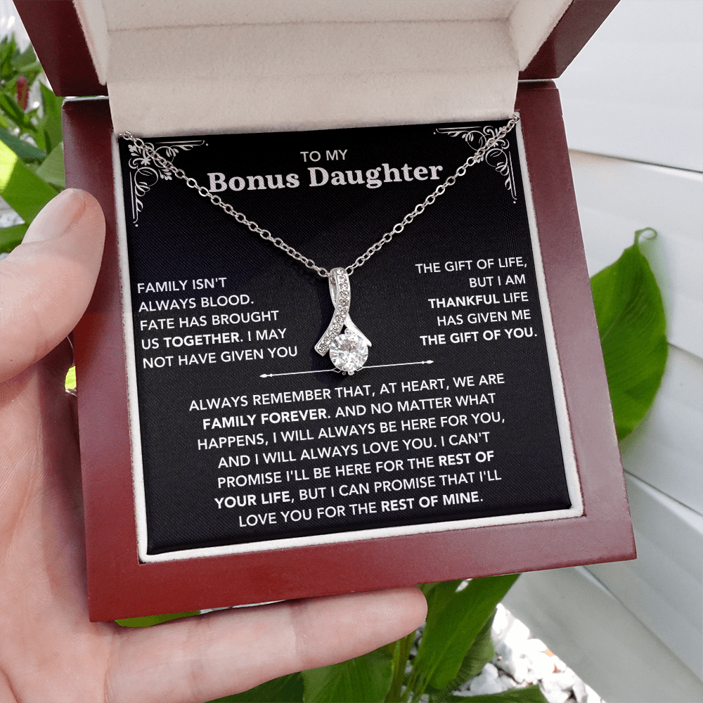 To My Bonus Daughter - "My Family Forever" Beautiful Necklace