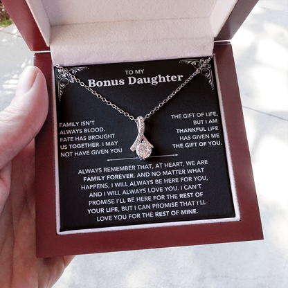 To My Bonus Daughter - "My Family Forever" Beautiful Necklace