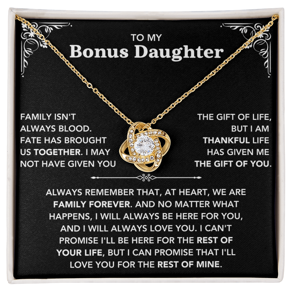 To My Bonus Daughter - "My Family Forever" Necklace