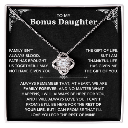 To My Bonus Daughter - "My Family Forever" Necklace