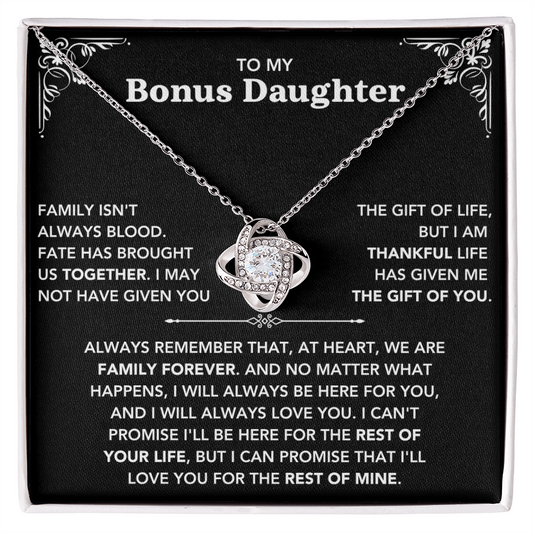 To My Bonus Daughter - "My Family Forever" Necklace