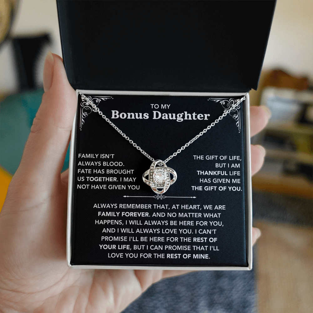 To My Bonus Daughter - "My Family Forever" Necklace