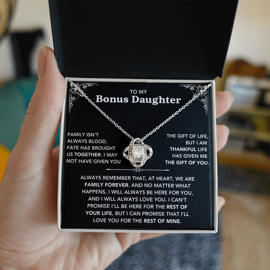 To My Bonus Daughter - "My Family Forever" Necklace