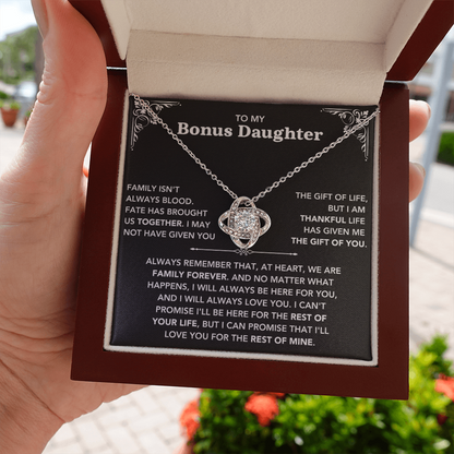 To My Bonus Daughter - "My Family Forever" Necklace