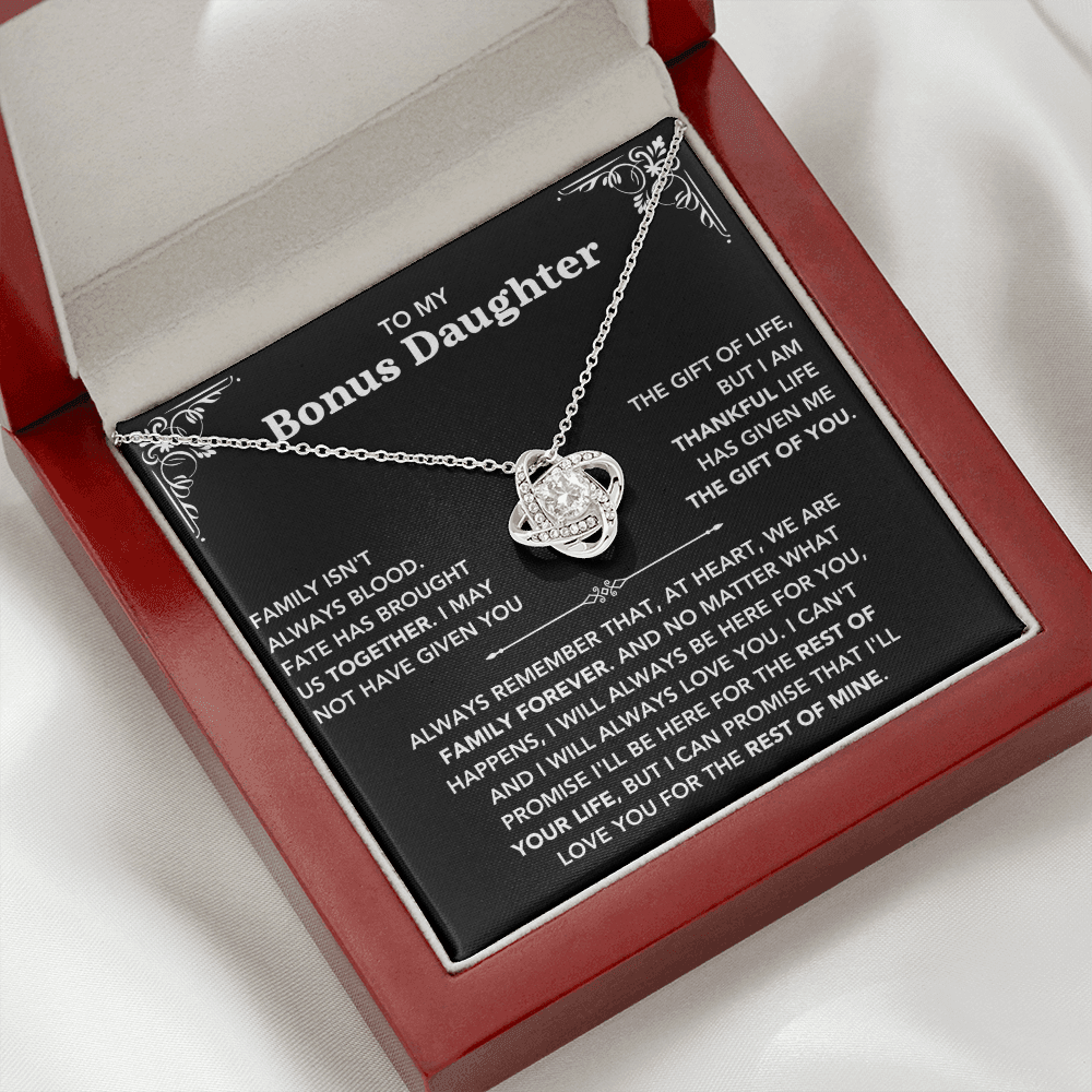 To My Bonus Daughter - "My Family Forever" Necklace