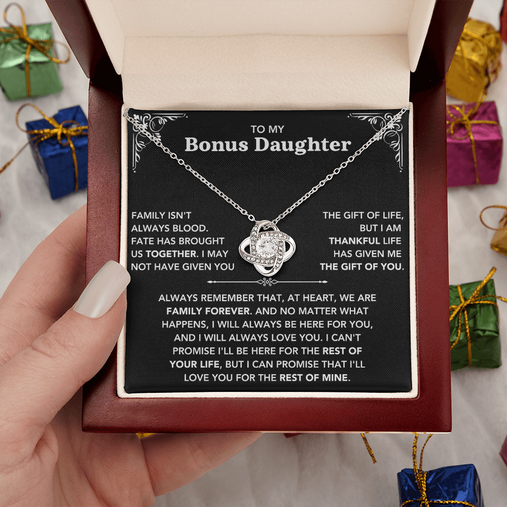 To My Bonus Daughter - "My Family Forever" Necklace