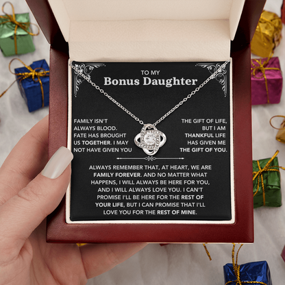 To My Bonus Daughter - "My Family Forever" Necklace