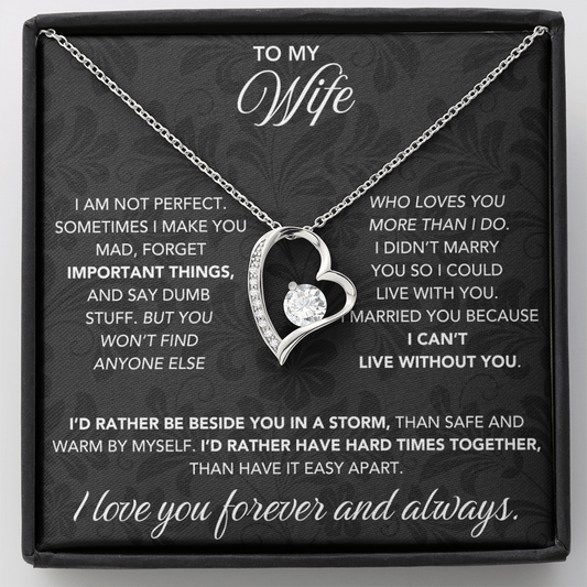 To My Wife - "My Love Forever & Always" Necklace