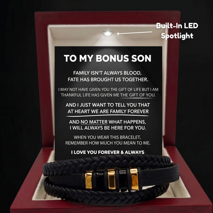 To My Bonus Son - "Family Forever" Braided Bracelet