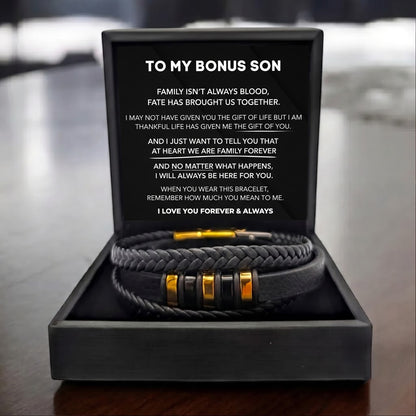 To My Bonus Son - "Family Forever" Braided Bracelet