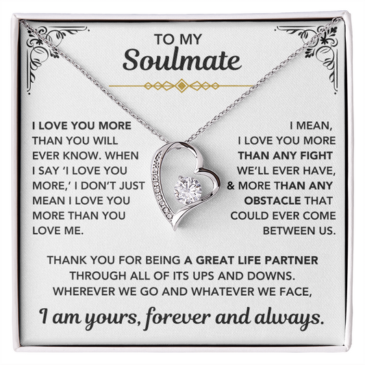 To My Soulmate – "I Am Yours, Always" Forever Love Necklace