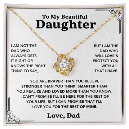 To My Daughter – Love Knot Necklace from Dad