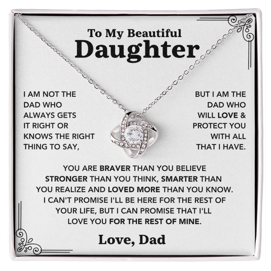 To My Daughter – Love Knot Necklace from Dad