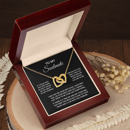 To My Soulmate – "One Thing in Life" Interlocking Heart Necklace
