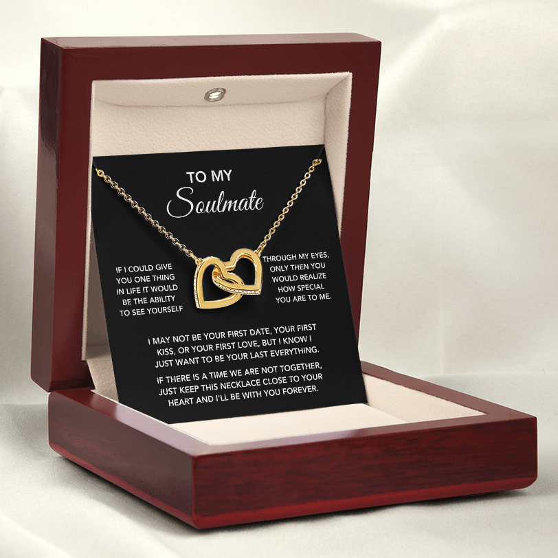 To My Soulmate – "One Thing in Life" Interlocking Heart Necklace