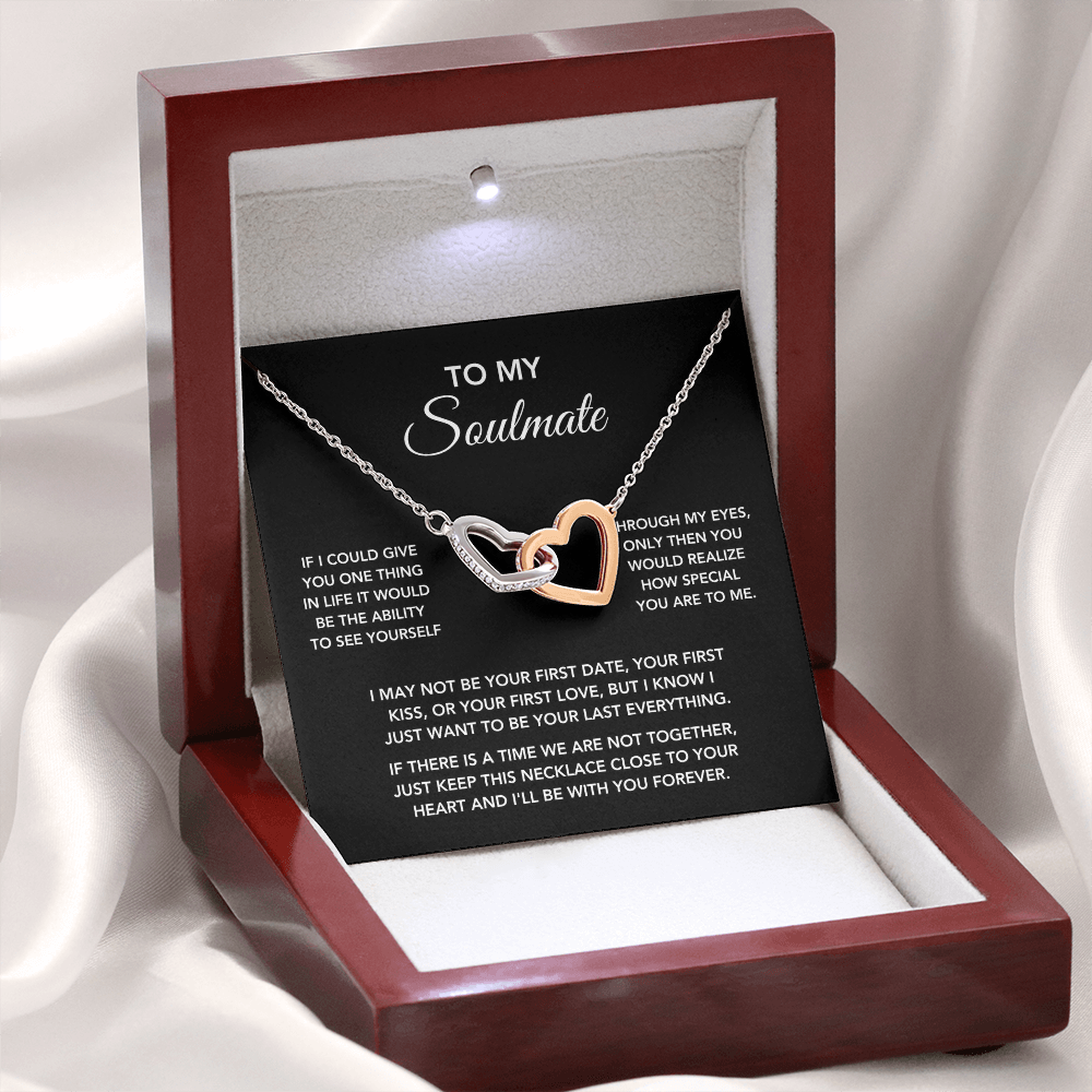 To My Soulmate – "One Thing in Life" Interlocking Heart Necklace