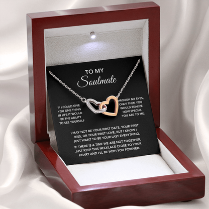 To My Soulmate – "One Thing in Life" Interlocking Heart Necklace