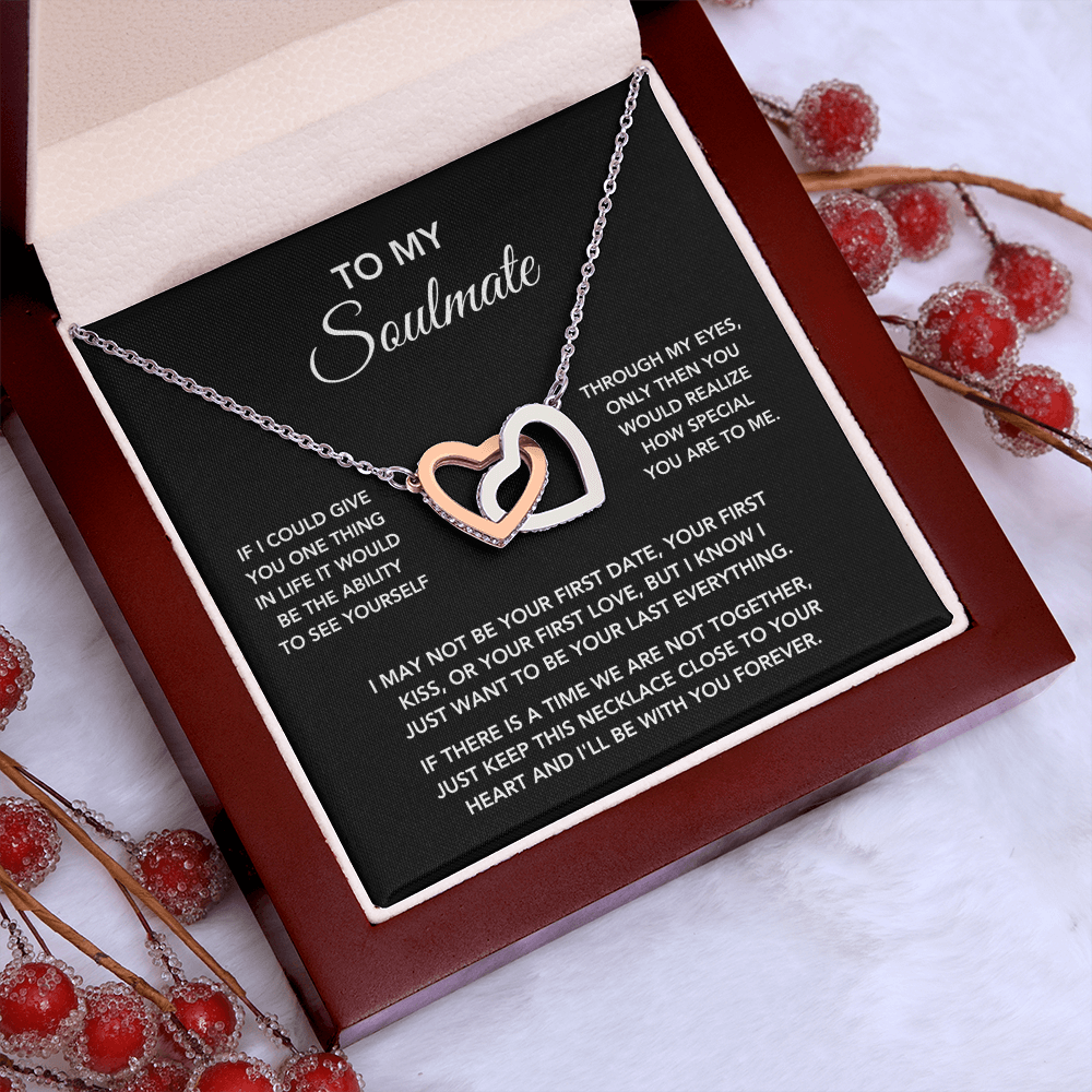 To My Soulmate – "One Thing in Life" Interlocking Heart Necklace