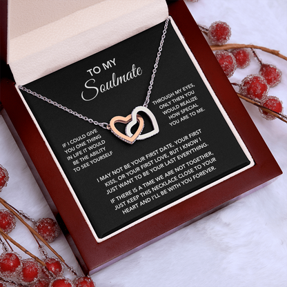 To My Soulmate – "One Thing in Life" Interlocking Heart Necklace