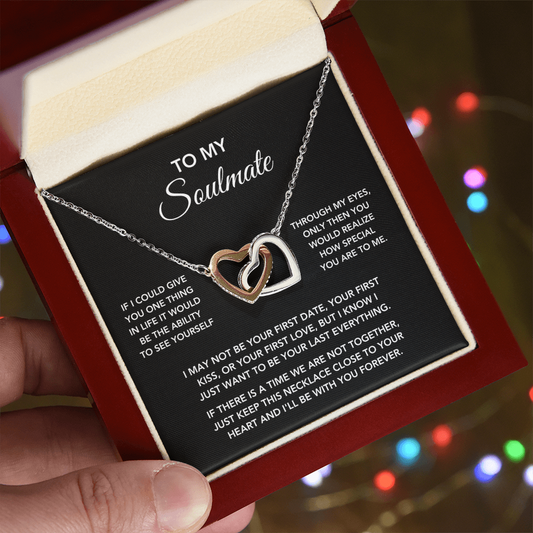 To My Soulmate – "One Thing in Life" Interlocking Heart Necklace
