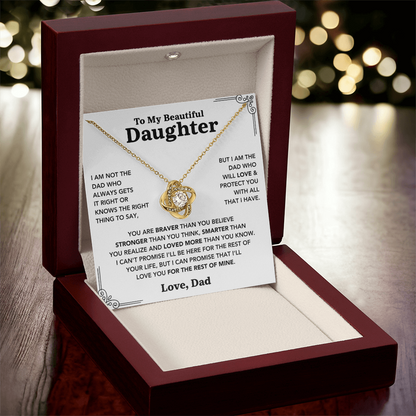 To My Daughter – Love Knot Necklace from Dad