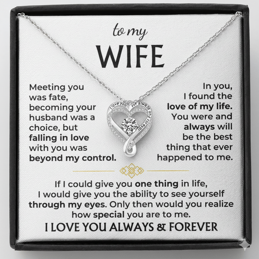 To My Wife – Always & Forever Love Heart Necklace